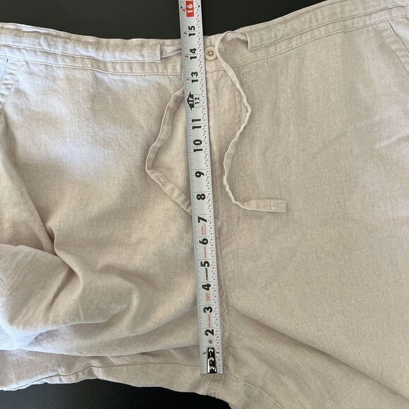 Cubavera Pants Men 2XB/32 Oatmeal Linen Blend Drawstring Elastic Straight Zip - Picture 10 of 12